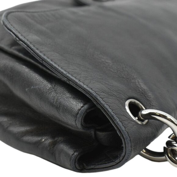 CHANEL  Soft and Chain Flap Leather Shoulder Bag Black - Picture 5 of 14
